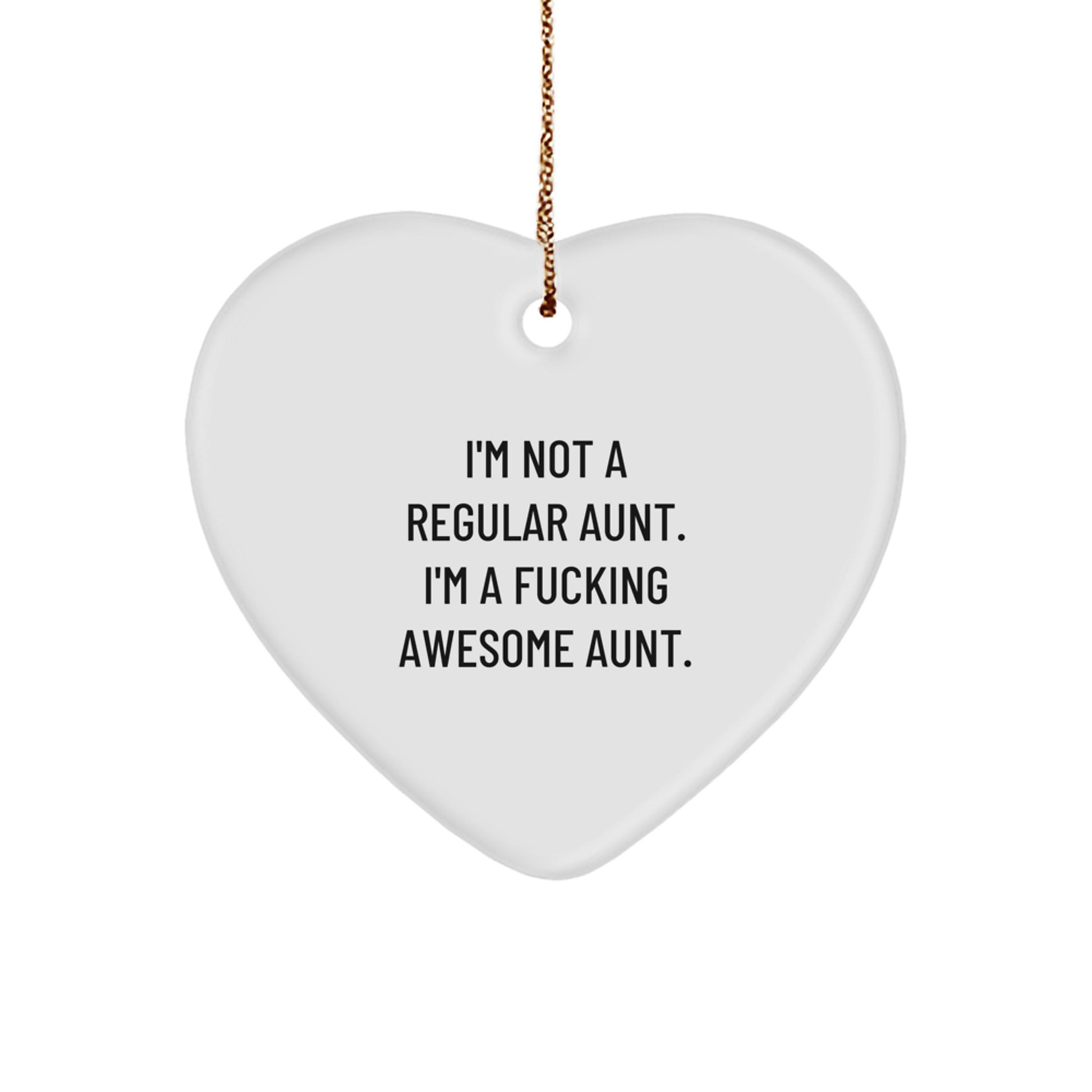 Funny Aunt Heart Ornaments Gifts from Men to Women - Christmas Unique Heart Shaped Decorations for Awesome Aunts - Gifts for Aunt - Image 1