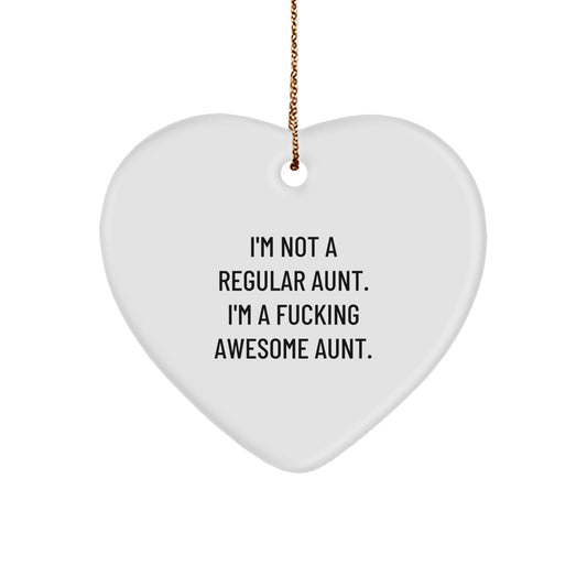 Funny Aunt Heart Ornaments Gifts from Men to Women - Christmas Unique Heart Shaped Decorations for Awesome Aunts - Gifts for Aunt - Image 1