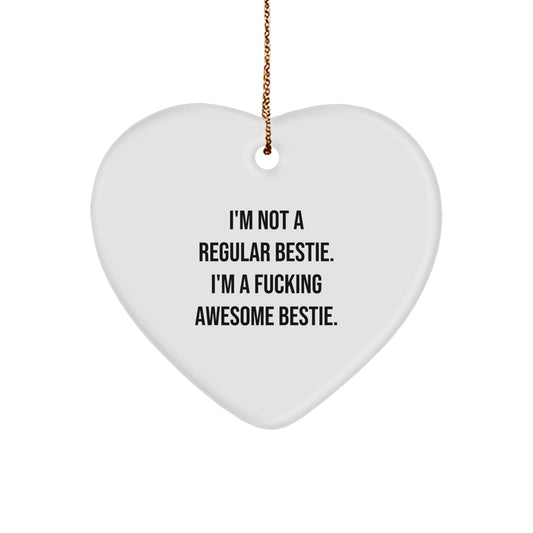 Funny Bestie Gifts from Friends for Bestie - Heart Ornament Christmas Unique Gifts - Image 1
