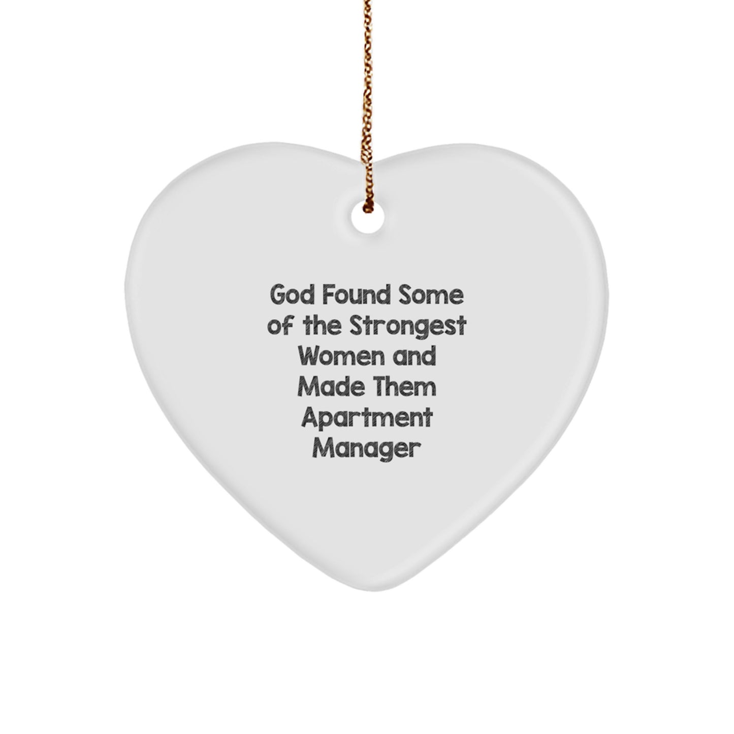 Funny Heart Ornament for Apartment Manager Gifts from Men, Unique Christmas Unique Gifts for Women, Heart Shaped Apartment Manager Desk Decoration - Image 1
