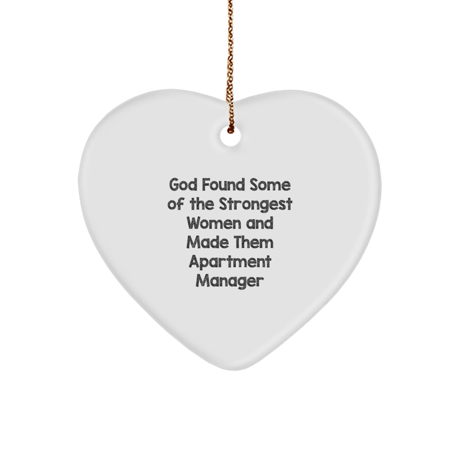 Funny Heart Ornament for Apartment Manager Gifts from Men, Unique Christmas Unique Gifts for Women, Heart Shaped Apartment Manager Desk Decoration - Image 1