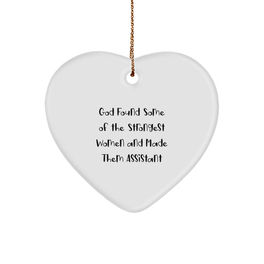 Funny Heart Ornament Gifts for Assistant from Women, Heart-Shaped Assistant Decorations for Christmas Unique Gifts - Image 1