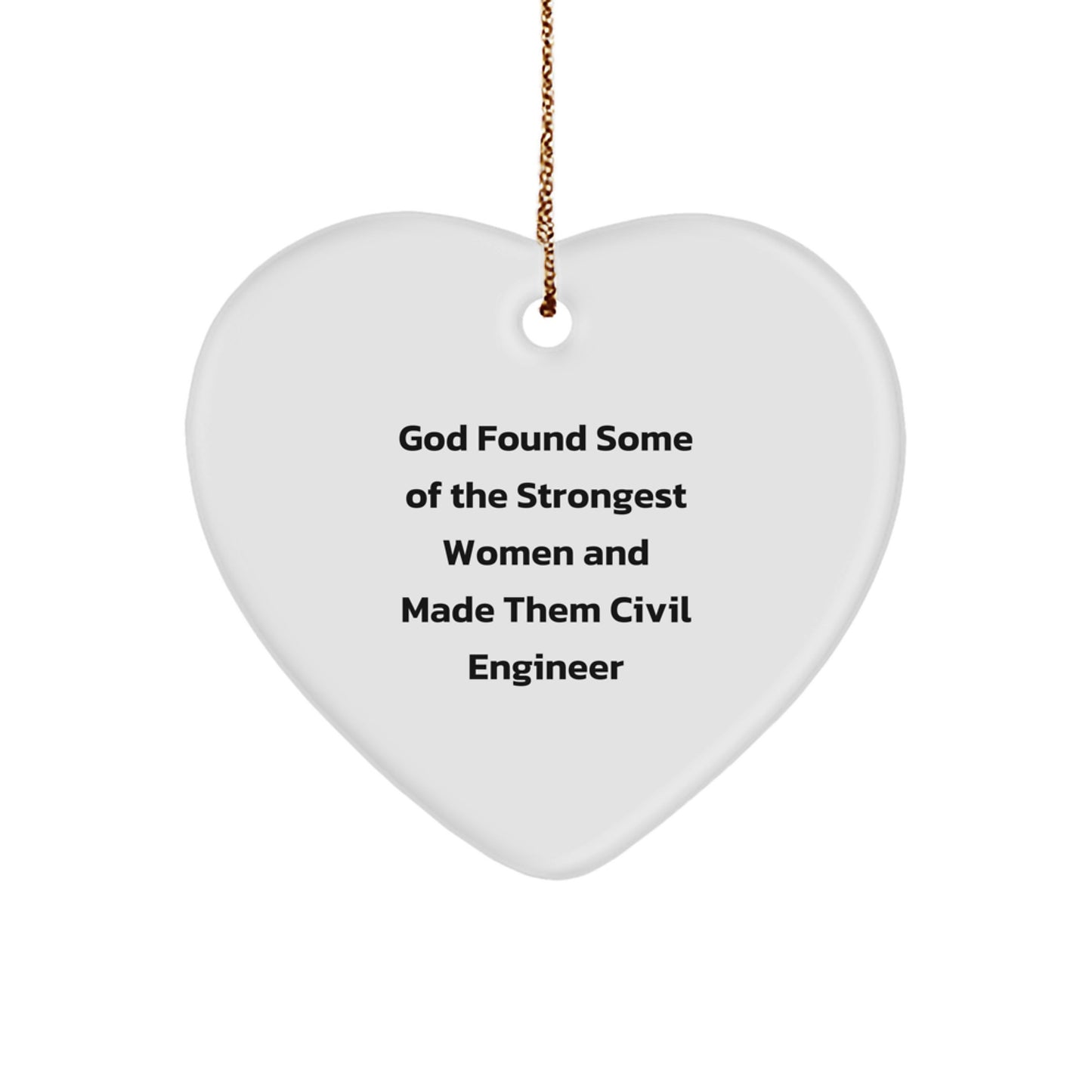 Funny Civil Engineer Heart Ornament Gifts from Men to Women Coworkers - Image 1