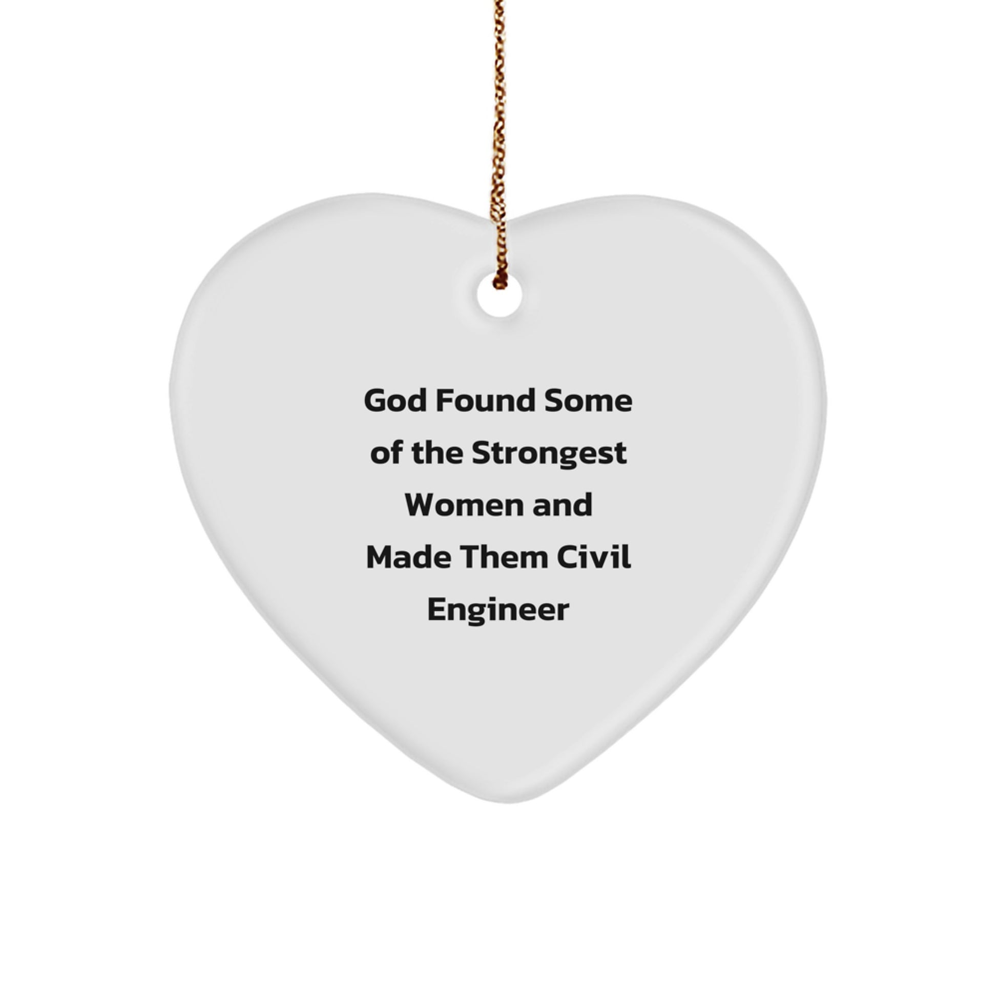 Funny Civil Engineer Heart Ornament Gifts from Men to Women Coworkers - Image 1