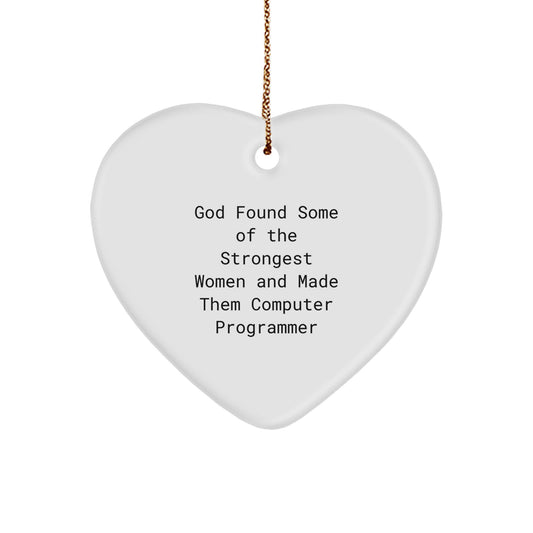 Funny Computer Programmer Gifts from Men, Gifts for Women, Funny Heart Ornament, Christmas Unique Gifts, Inspirational Heart Ornaments, Gifts from Women to Computer Programmer - Image 1