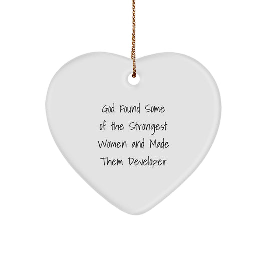 Funny Developer Heart Ornament, Gifts from Men to Women, Women to Men, Christmas Unique Gifts for Friends, Coworkers, Family - Image 1