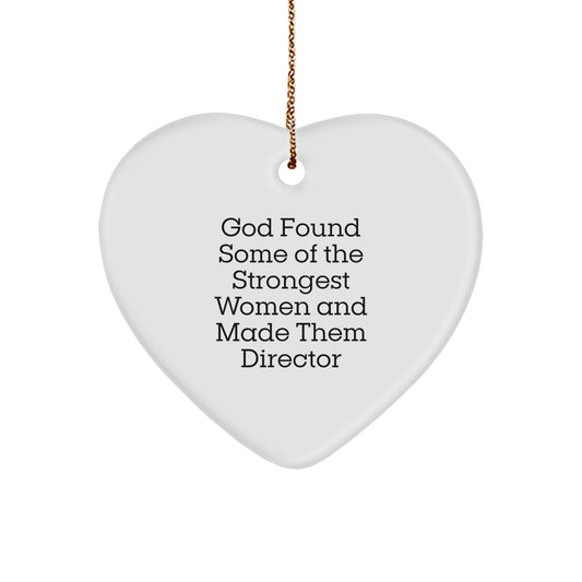 Funny Quote Director Heart Ornament, Gifts from Women for Men, Unique Christmas Unique Gifts for Director, Inspirational Heart Ornament - Image 1
