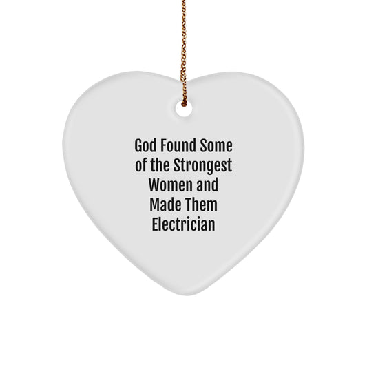 Funny Electrician Heart Ornament, Gifts for Women Electricians, Christmas Unique Gifts from Sisters, Daughters, or Coworkers - Image 1