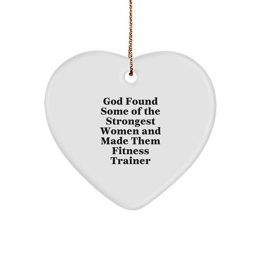 Funny Fitness Trainer Heart Ornament Gift from Women for Christmas Unique Presents - Image 1