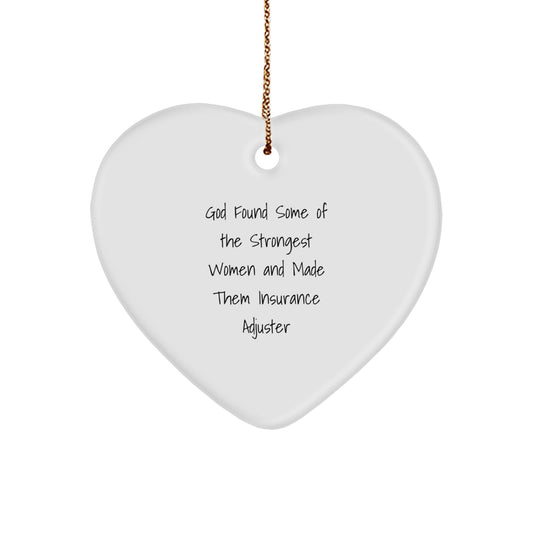 Funny Insurance Adjuster Heart Ornament Gifts from Men for Women Coworkers at Christmas, Gifts for Insurance Adjuster Women Friends Family Members - Image 1