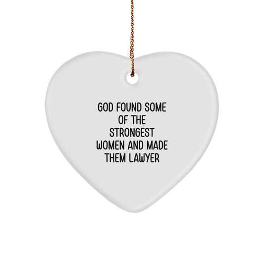 Funny Lawyer Heart Ornament Gifts from Men or Women for Lawyer Friends or Family Christmas Unique Gifts - Image 1