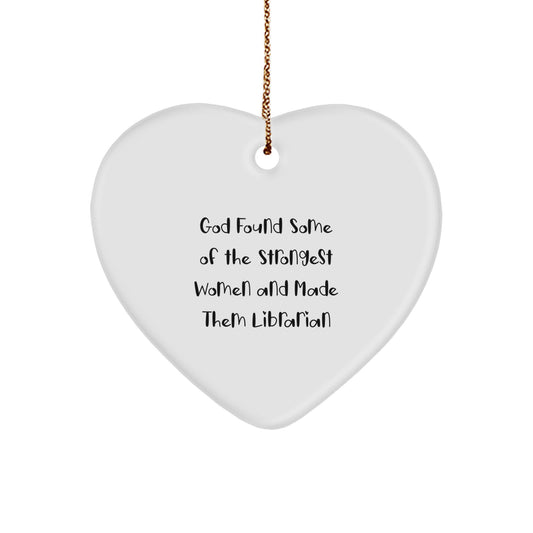 Funny Quote Heart Ornament Gifts for Librarians by Friends and Family - Inspirational Christmas Unique Gifts - Image 1