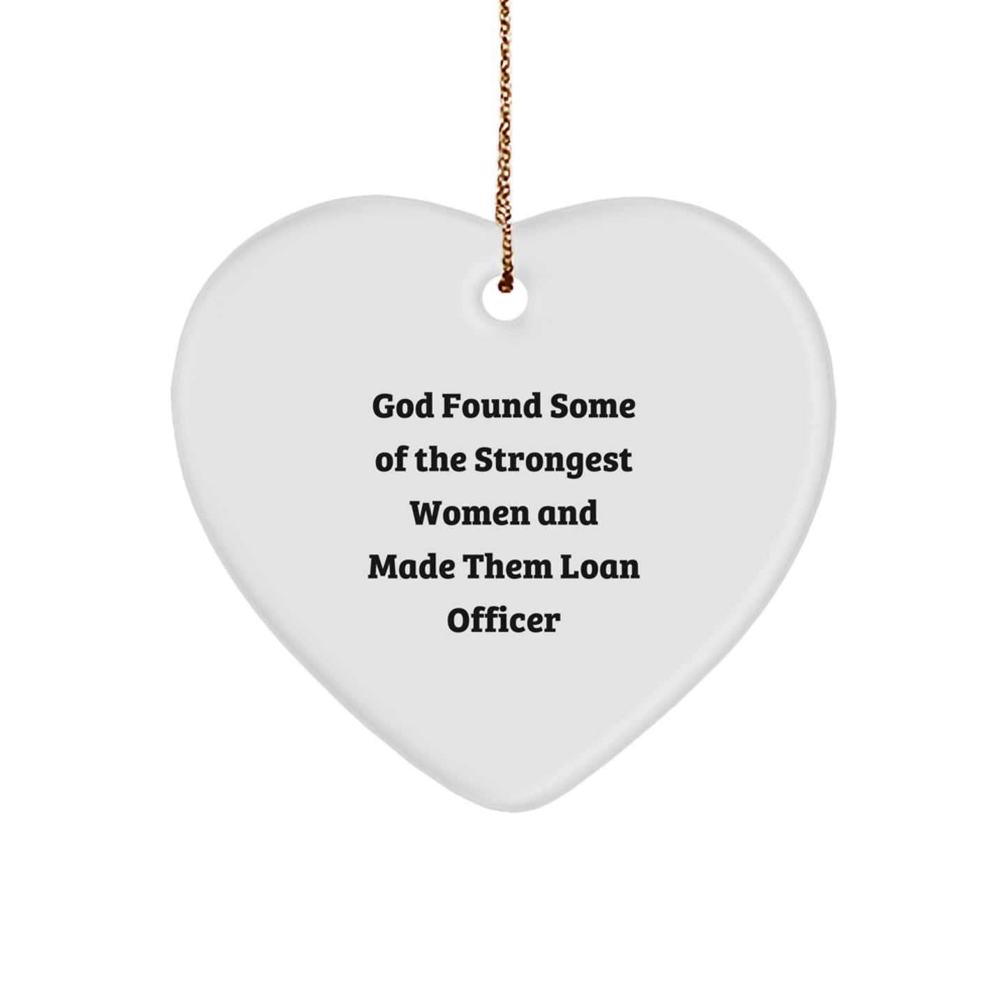 For Him Loan Officer Keepsake Christmas Unique Gift White Heart Ornament - Image 1