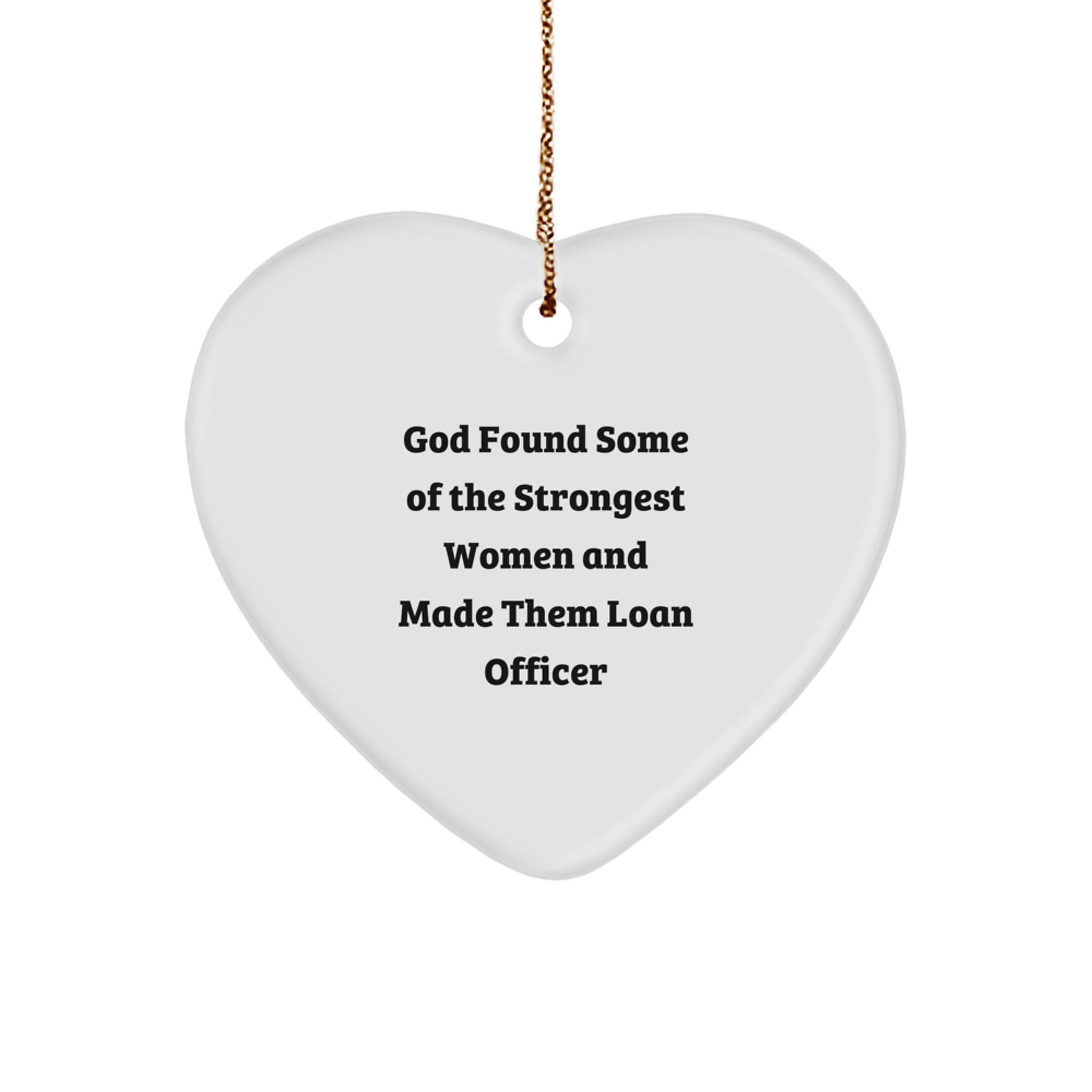 For Him Loan Officer Keepsake Christmas Unique Gift White Heart Ornament - Image 1