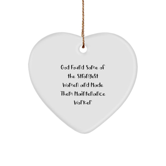 Funny Maintenance Worker Gifts from Women - Heart Ornament for Maintenance Worker Men Friends Coworkers Family Christmas Unique - Image 1