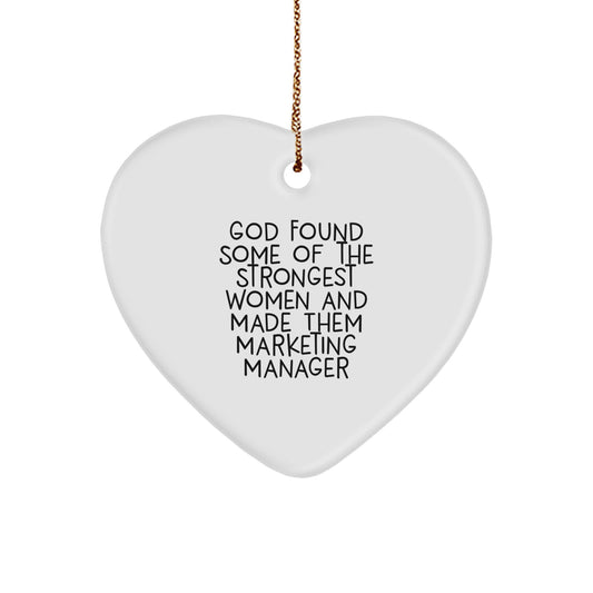 Funny Marketing Manager Gifts from Women - Heart Ornament for Christmas Unique Presents for Coworkers - Image 1