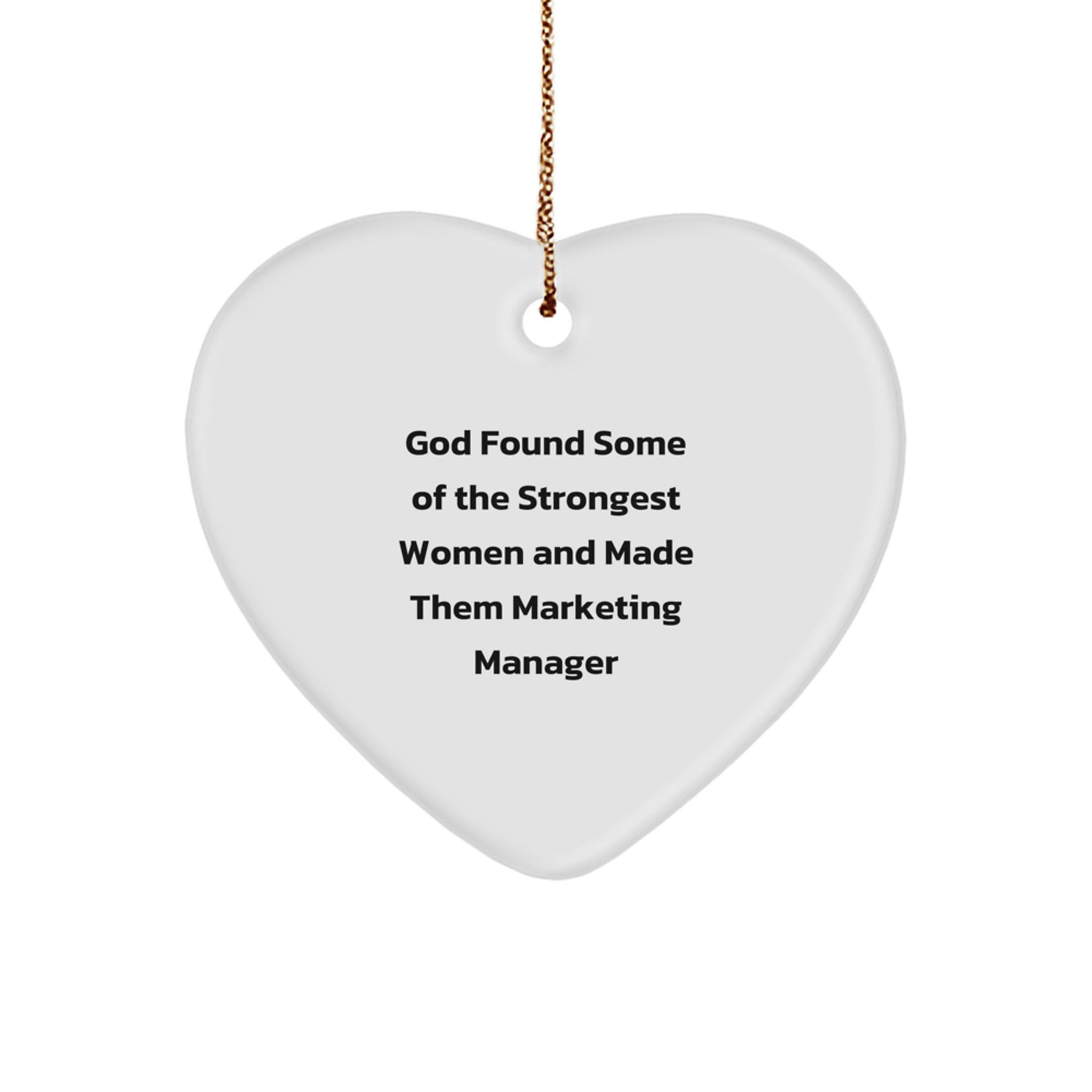 Funny Marketing Manager Gifts for Women from Men, Heart Ornament with Inspirational Quote - Christmas Unique Gift Ideas for Marketing Manager - Image 1