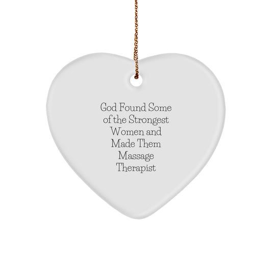 Funny Inspirational Massage Therapist Gifts for Women, Heart Ornament, Gifts from Women, Christmas Unique Gifts - Image 1