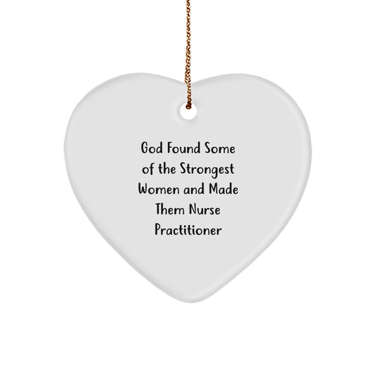 Funny Nurse Practitioner Gifts from Men - Heart Ornament for Christmas Unique Gifts for Nurse Practitioner Women Friends - Image 1