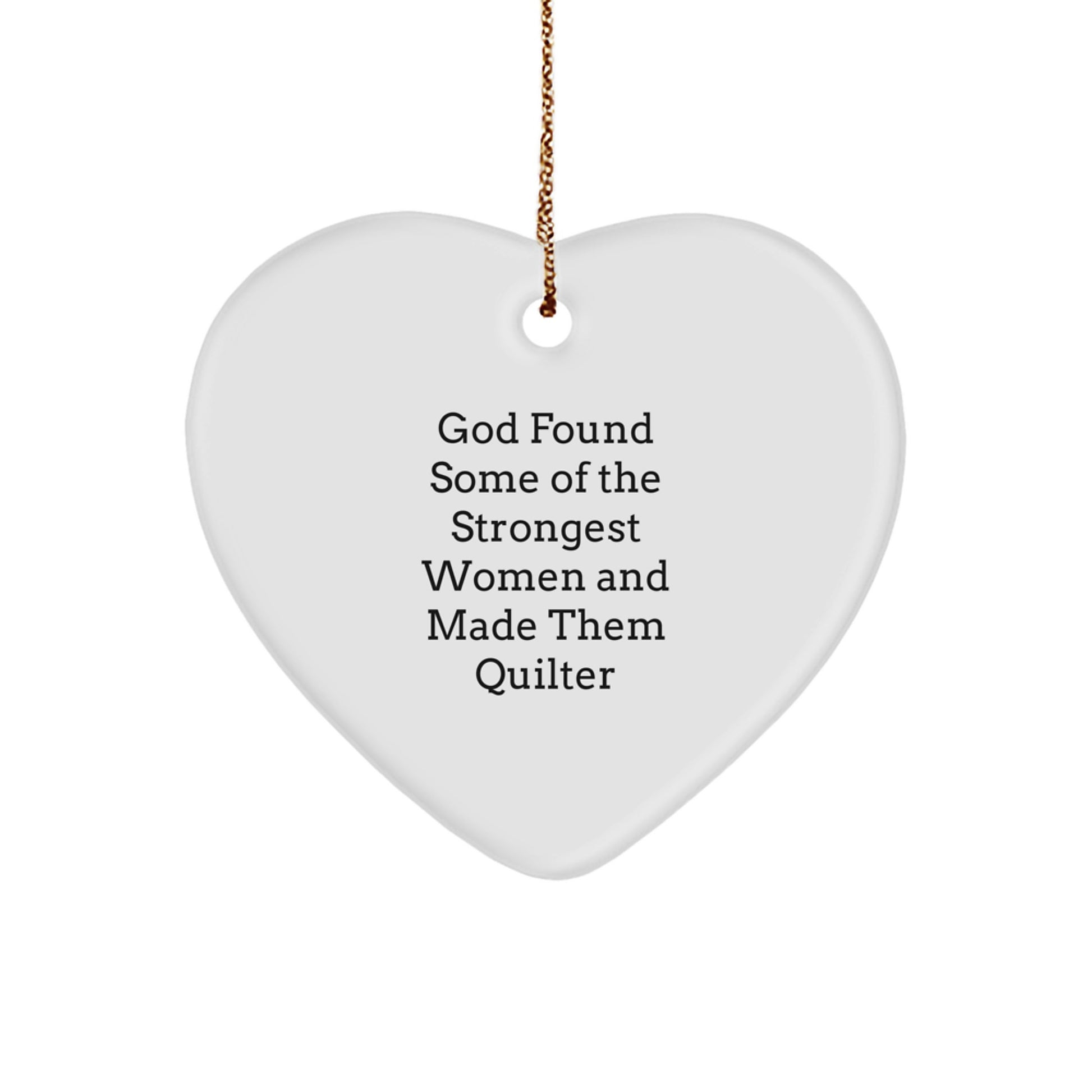 Funny Quilter Gifts from Women for Quilter - Heart Ornament with Gold Cord, Perfect for Christmas Unique Gifts - Image 1