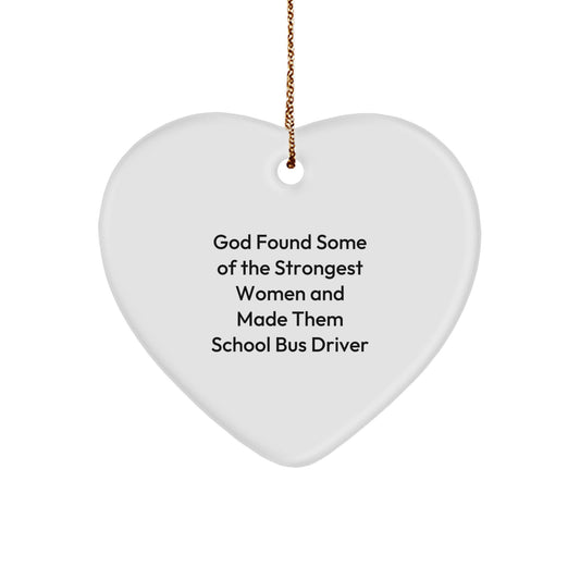 Funny School Bus Driver Heart Ornaments Gifts from Men to School Bus Driver Coworker Friends - Image 1