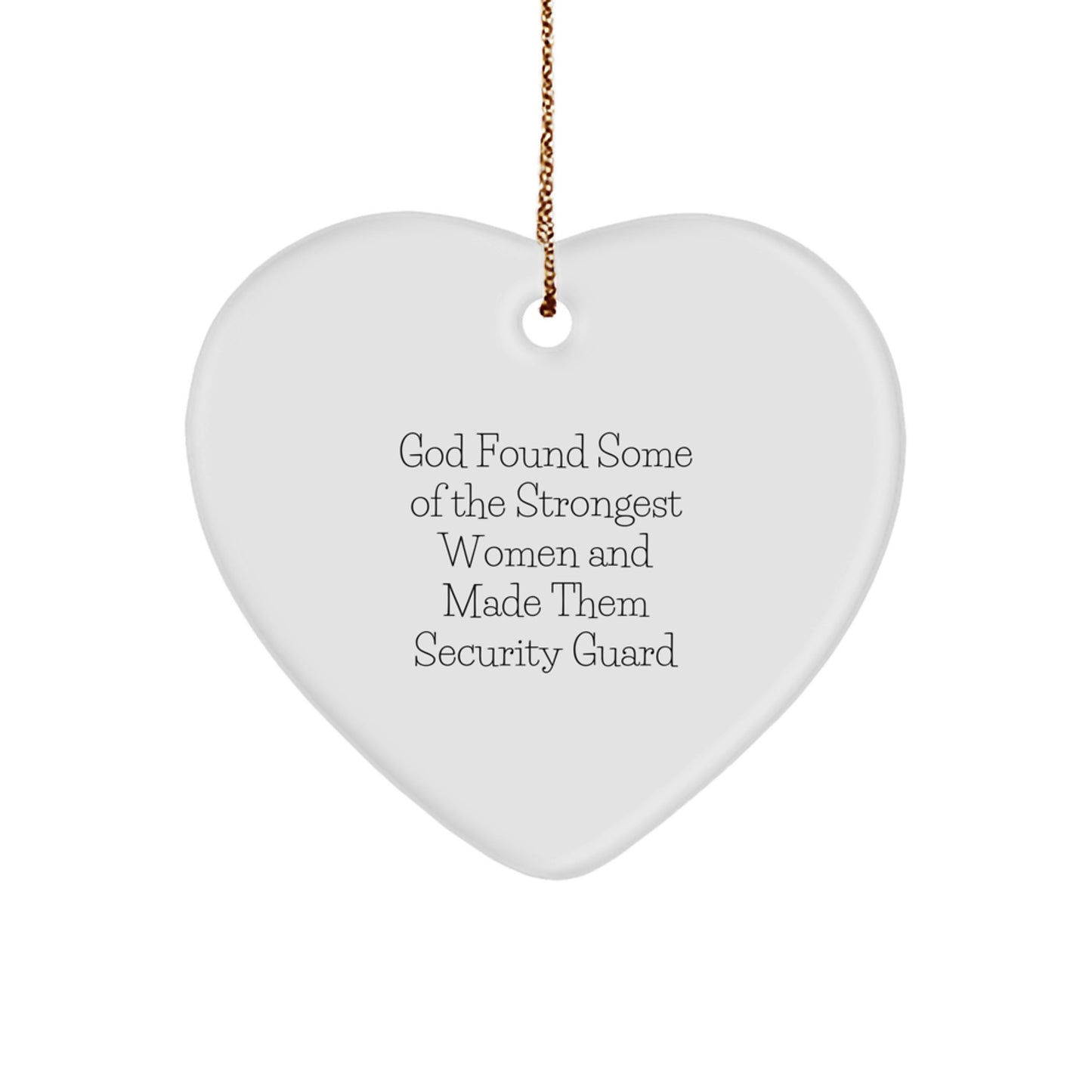 Funny Security Guard Quotes Heart Ornament Gifts from Friends for Men Security Guard Christmas Unique Gifts - Image 1
