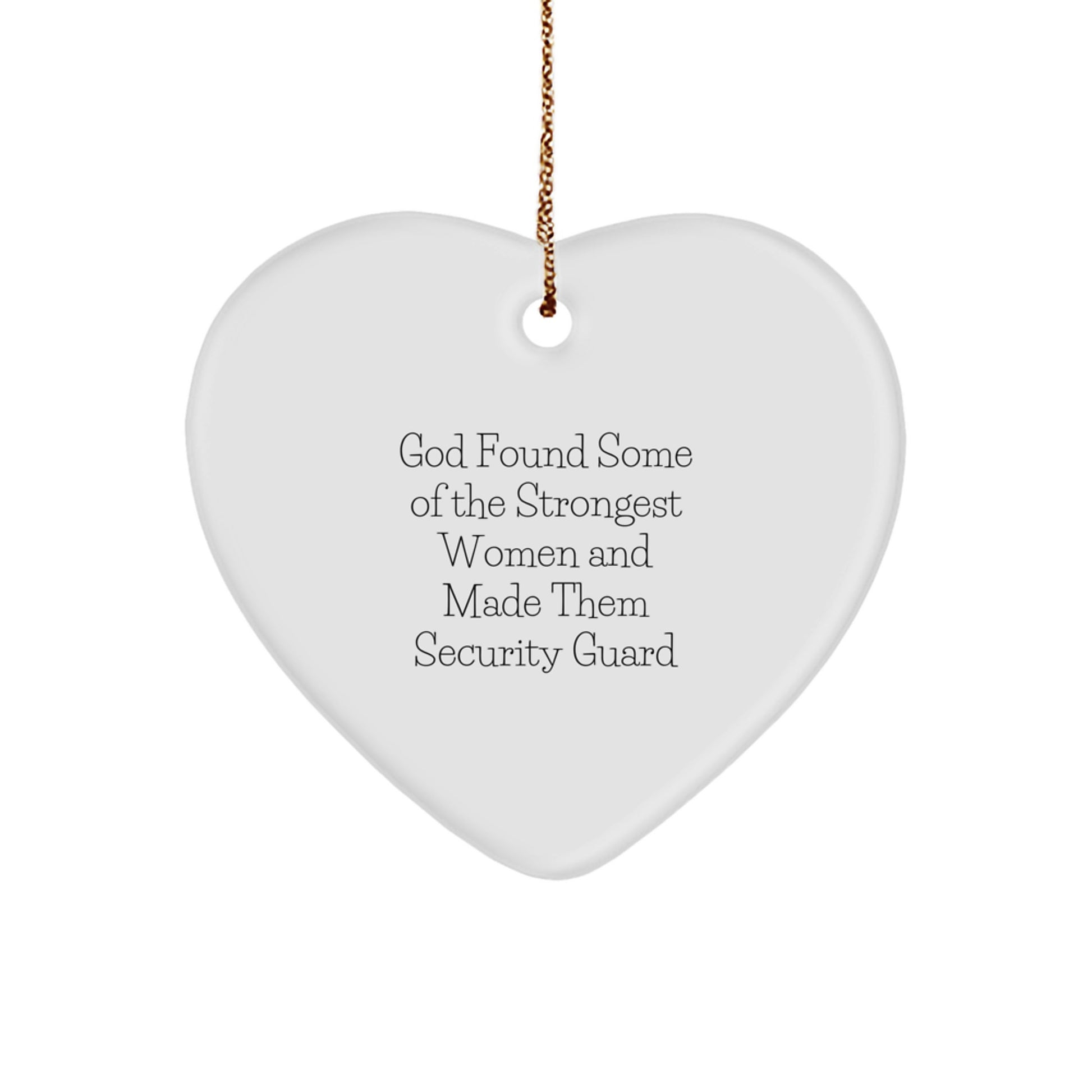 Funny Security Guard Quotes Heart Ornament Gifts from Friends for Men Security Guard Christmas Unique Gifts - Image 1
