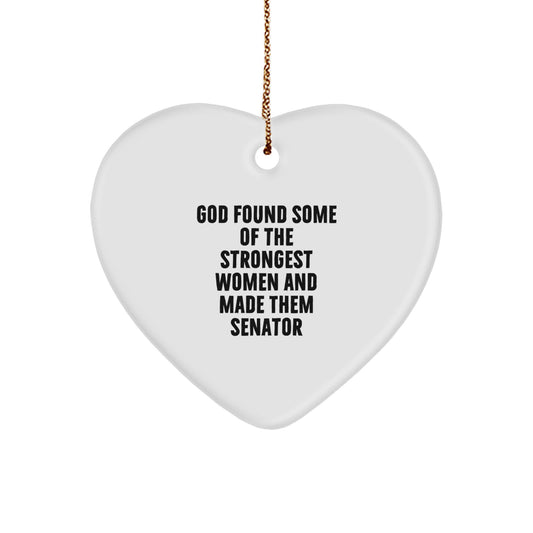 Inspirational Senator Gifts from Men to Women, Funny Heart Ornament Quote for Christmas Unique Gifts, Senator Heart Ornament for Senator, Men, Women, Friends, Coworkers, Family - Image 1