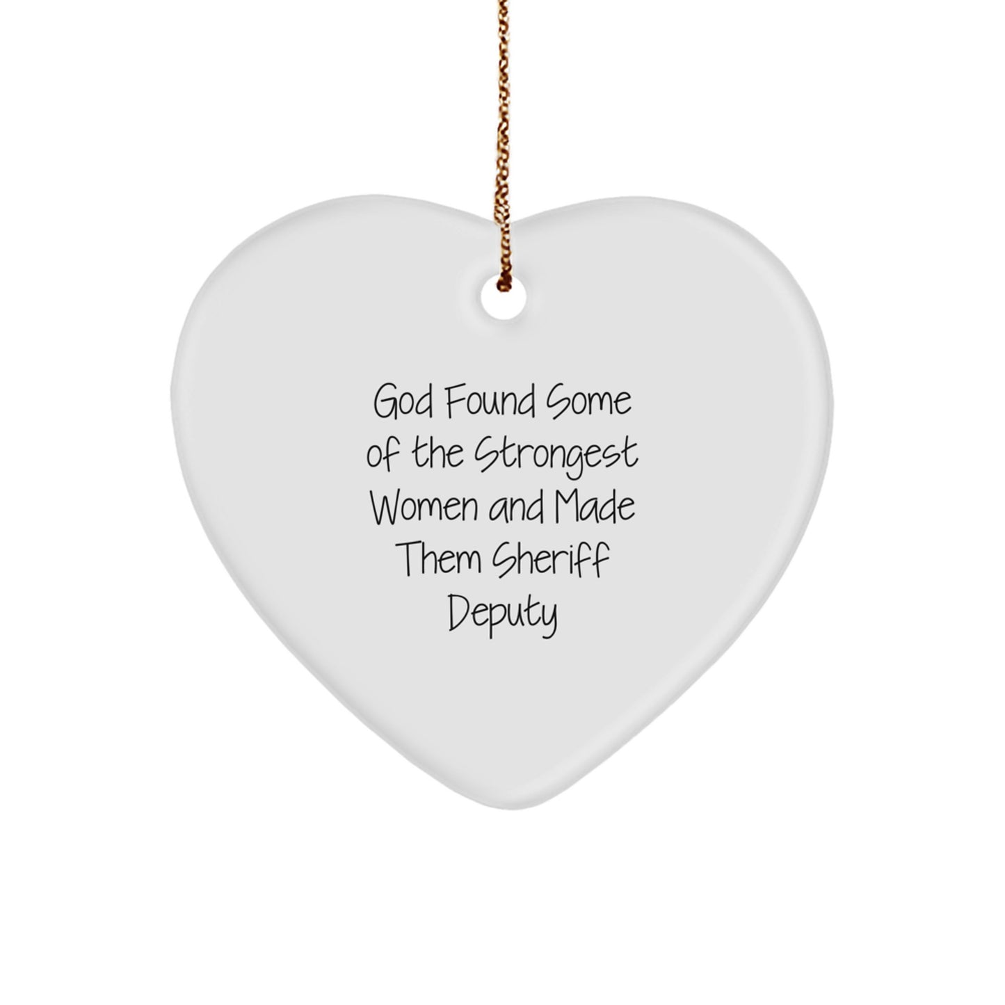 Funny Sheriff Deputy Heart Ornament Gifts from Men to Sheriff Deputy Women Friends Family for Christmas - Image 1