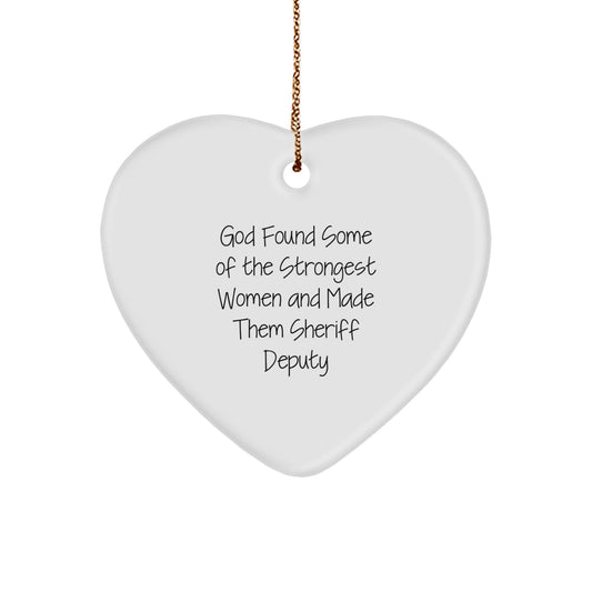 Funny Sheriff Deputy Heart Ornament Gifts from Men to Sheriff Deputy Women Friends Family for Christmas - Image 1