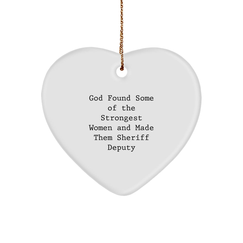 Funny Sheriff Deputy Heart Ornament Gifts for Women from Family, Perfect for Christmas Unique Gifts - Image 1