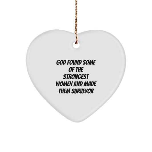 Funny Heart Ornament for Surveyors, Gifts from Men to Surveyor Women Friends, Perfect Christmas Unique Gifts for Surveyor Coworkers - Image 1