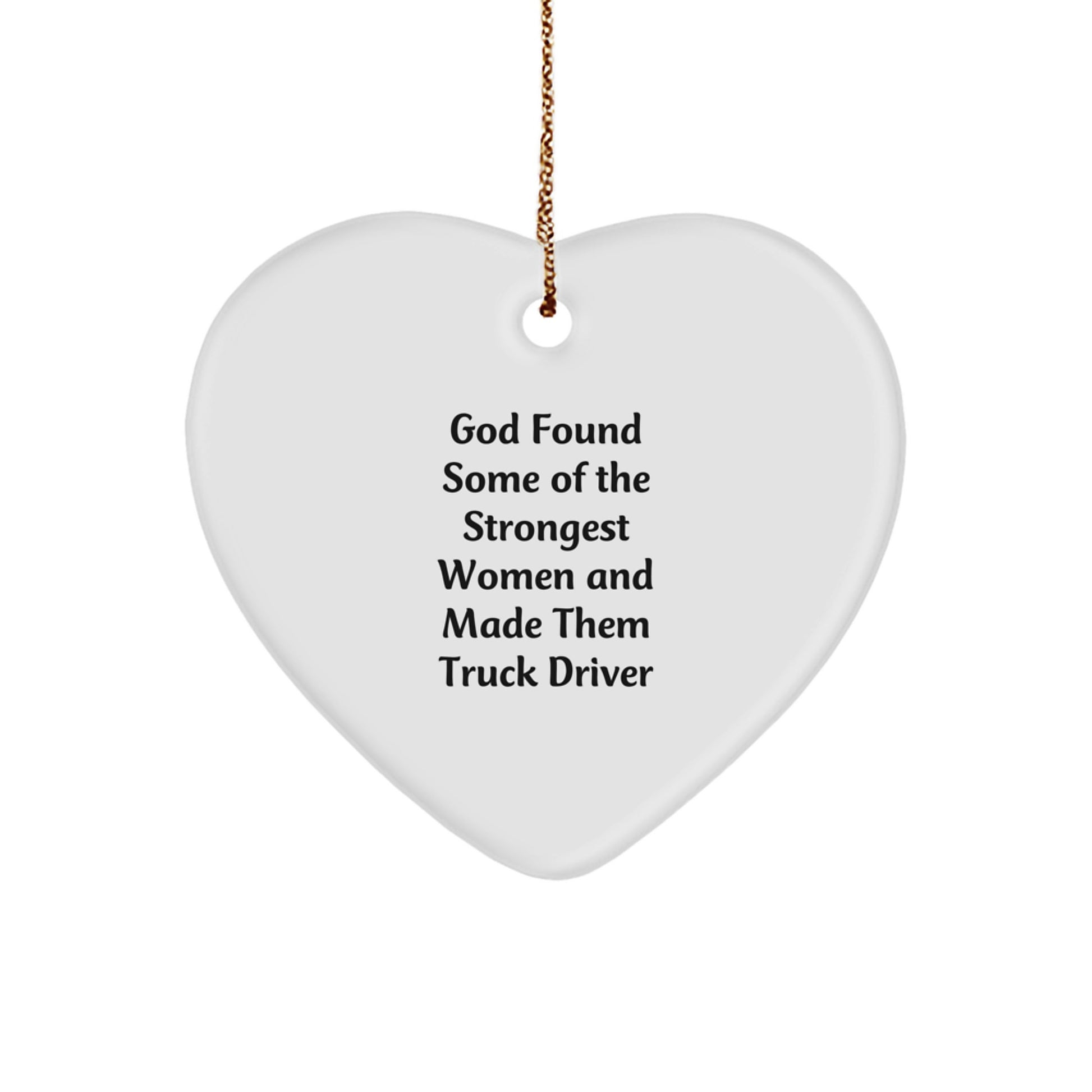 Funny Truck Driver Heart Ornament Gifts from Men to Women Coworkers Family Christmas Unique - Image 1