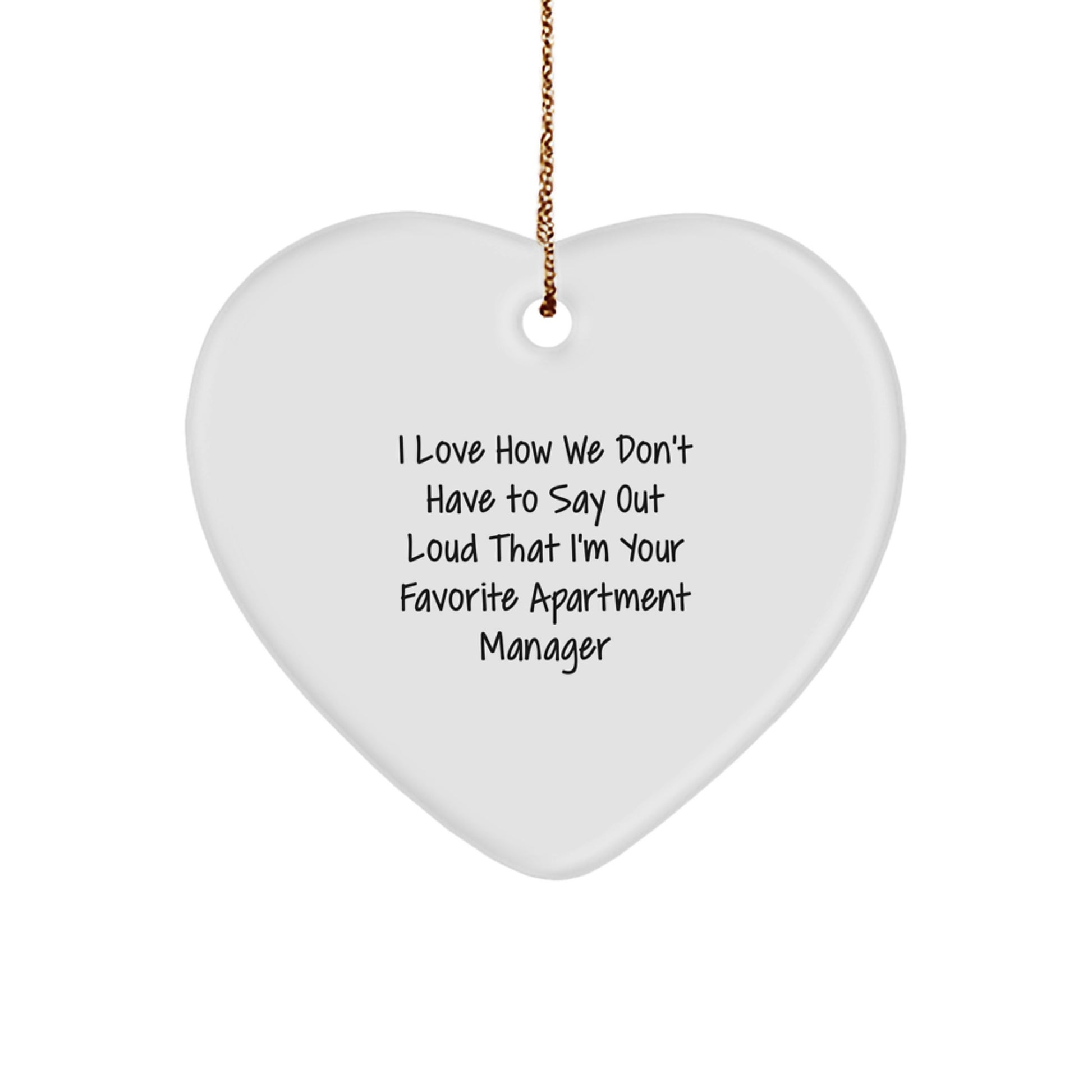 Funny Apartment Manager Heart Ornament Gifts for Men or Women from Coworkers or Family Members for Christmas Unique Presents - Image 1