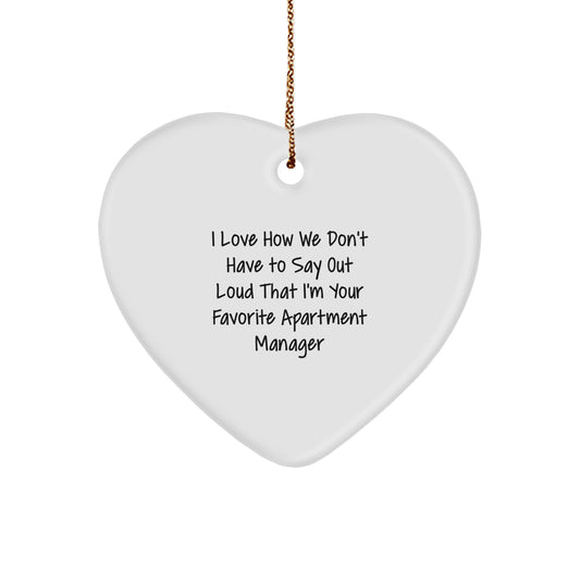 Funny Apartment Manager Heart Ornament Gifts for Men or Women from Coworkers or Family Members for Christmas Unique Presents - Image 1