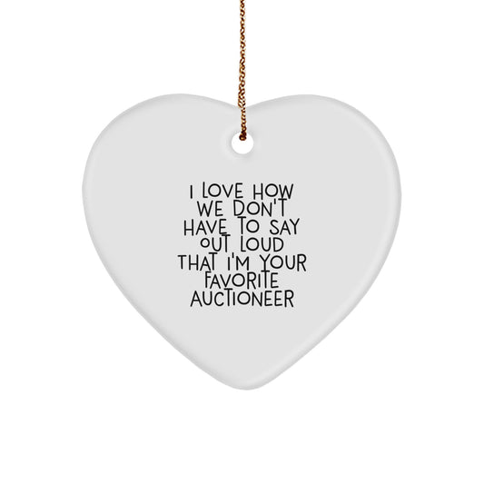 Funny Auctioneer Gifts from Friends for Favorite Auctioneers - Heart Ornament Christmas Unique - Image 1