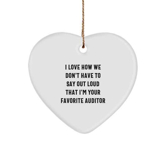 Funny Auditor Gifts, Heart Ornament for Auditor Friends, Christmas Unique Gifts from Men to Auditor - Image 1
