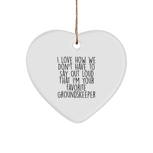 Funny groundskeeper Gifts from Family Members - Heart Ornament for groundskeeper on Christmas Unique Gifts - Image 1