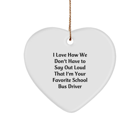 Funny School Bus Driver Gifts from Friends Unique Heart Ornament, Gifts for School Bus Driver Men Women - Image 1