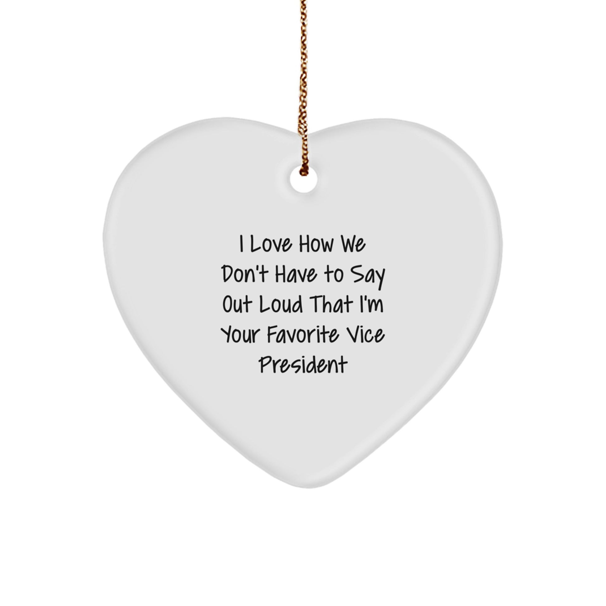 White Heart Christmas Ornament Idea for Coworkers Vice President Gift - Image 1