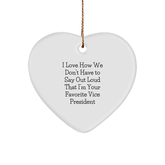 Funny Vice President Gifts for Men, Women, Coworkers, Friends, Heart Ornament with Love Quote, Christmas Unique Gifts from Family, Gifts for Vice President - Image 1