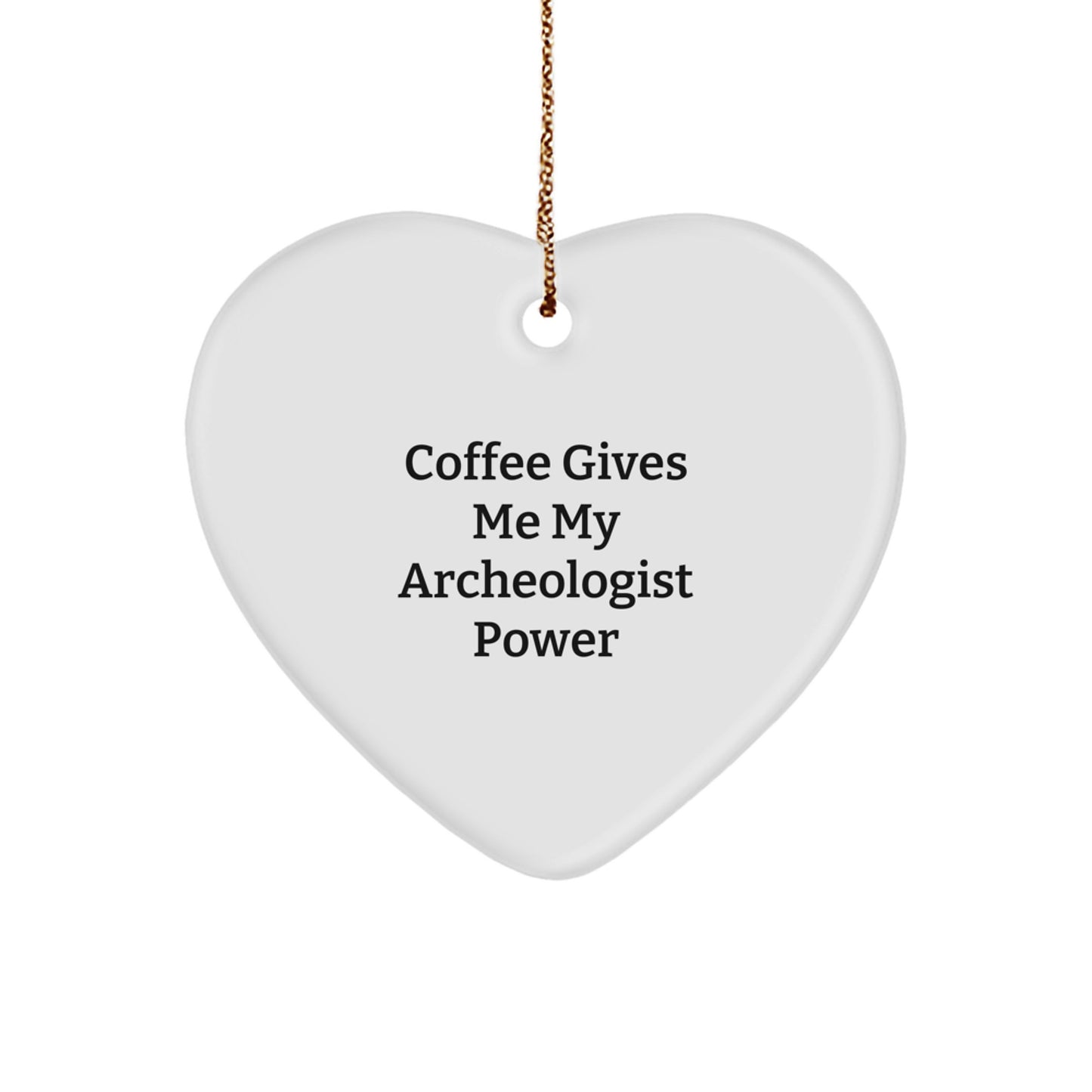 Funny Archeologist Heart Ornament Gifts from Friends for Christmas Unique Ideas, Heart Shaped, White - Image 1