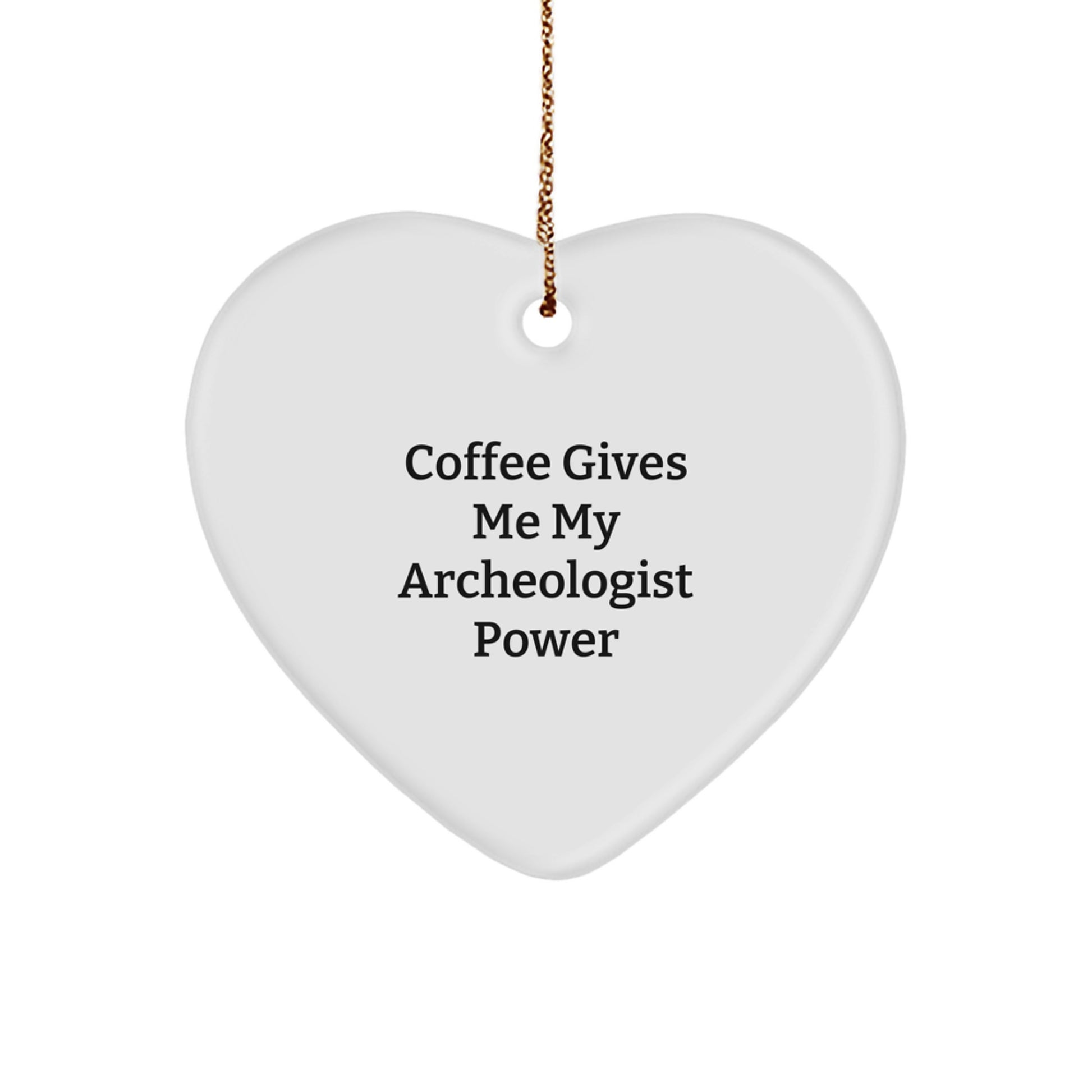 Funny Archeologist Heart Ornament Gifts from Friends for Christmas Unique Ideas, Heart Shaped, White - Image 1