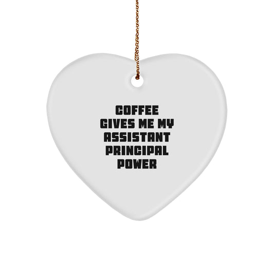 Funny Assistant Principal Gifts from Men to Heart Ornament Christmas Unique Presents for Assistant Principals Funny Coffee Quote - Image 1