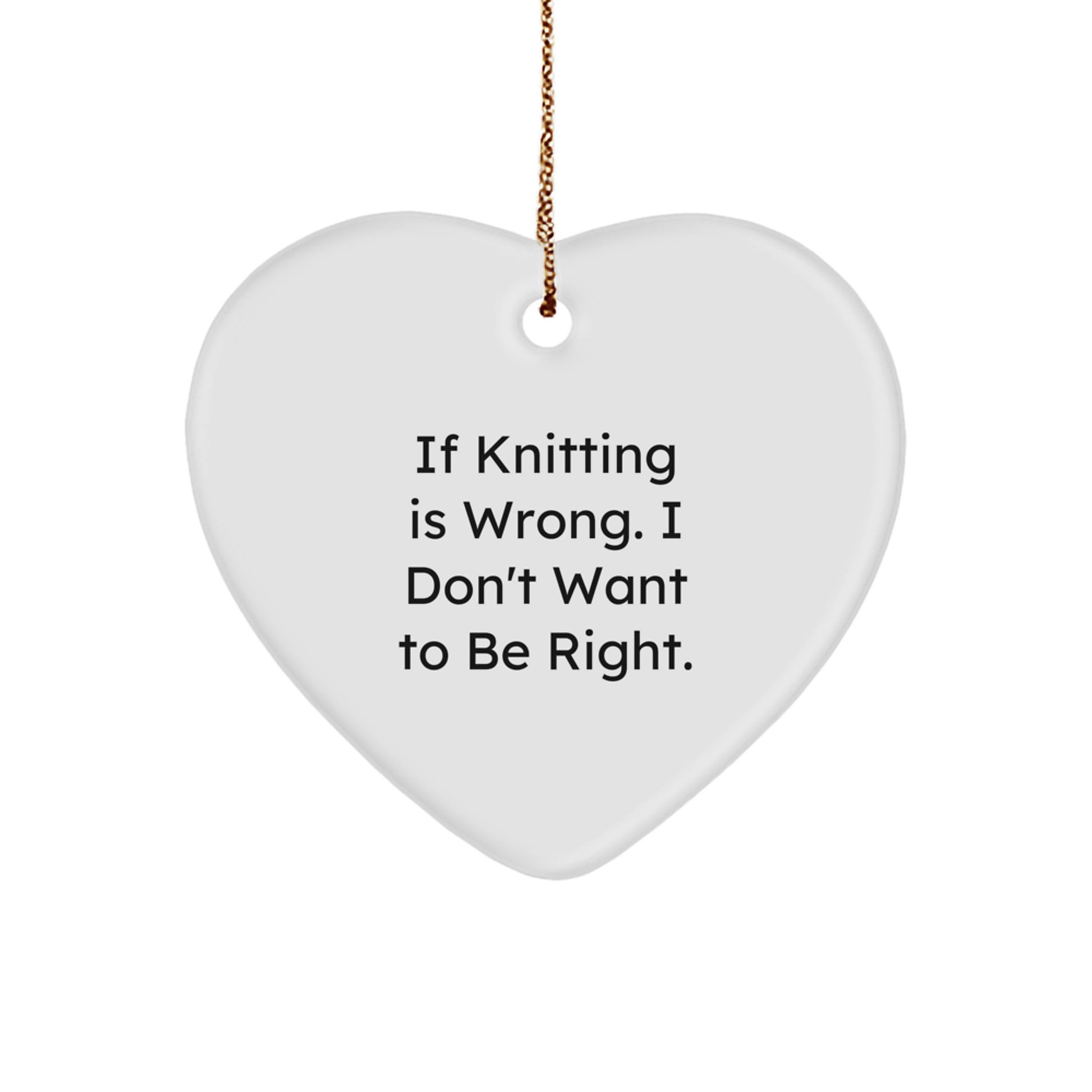 Funny Knitting Lover Gift Ideas, Heart Ornament, Christmas Unique Gifts, Gifts from Men, Friends, Coworkers for Knitting Women, Hobby - Image 1