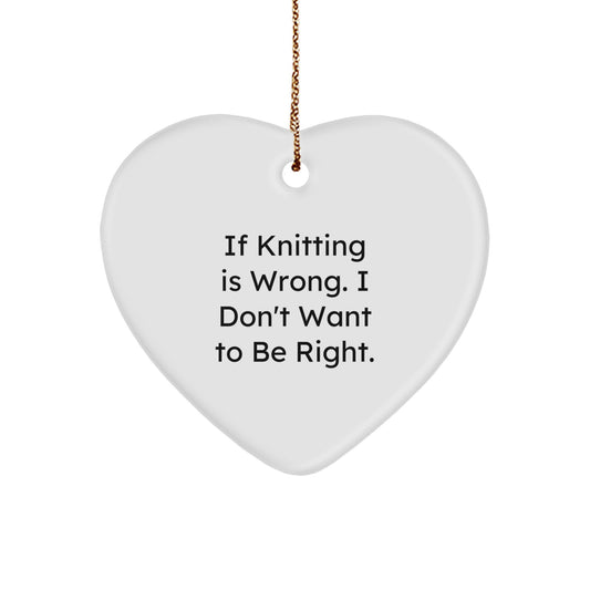 Funny Knitting Lover Gift Ideas, Heart Ornament, Christmas Unique Gifts, Gifts from Men, Friends, Coworkers for Knitting Women, Hobby - Image 1