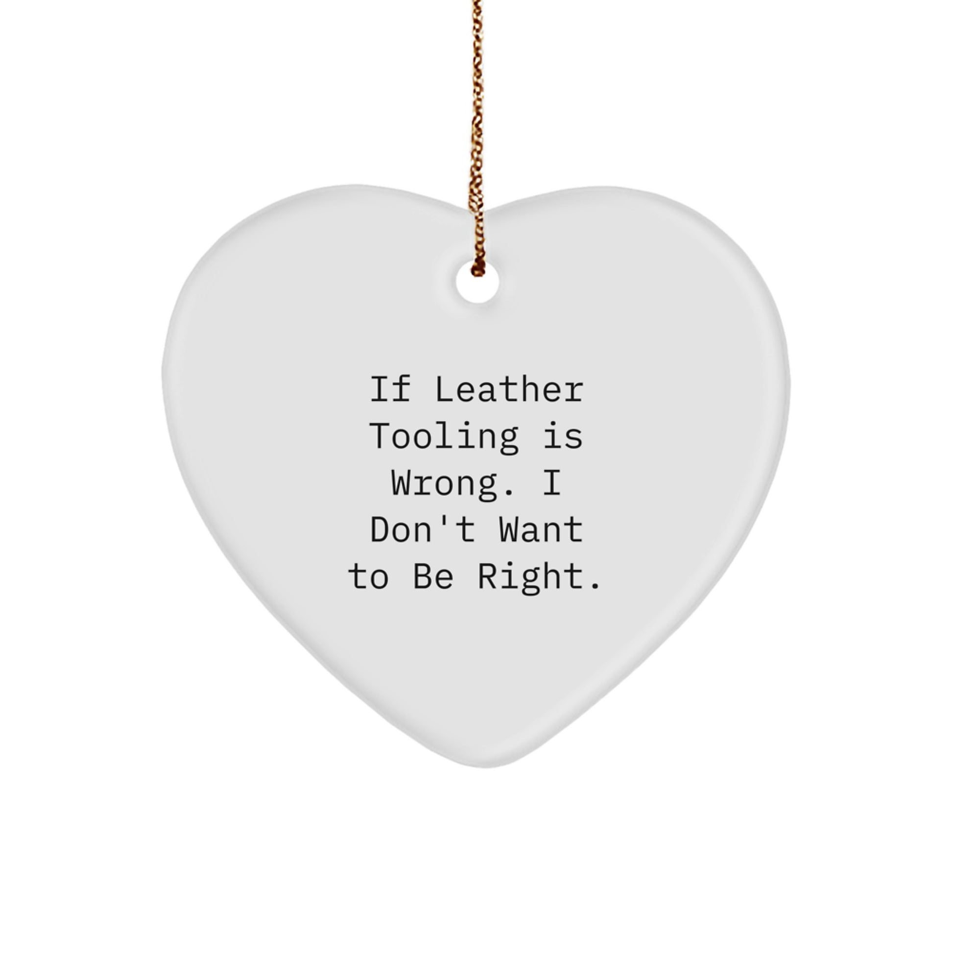 Funny Leather Tooling Heart Ornament Gifts for Men from Friends, Cute Heart Shaped Decorations for Christmas Unique Gifts - Image 1