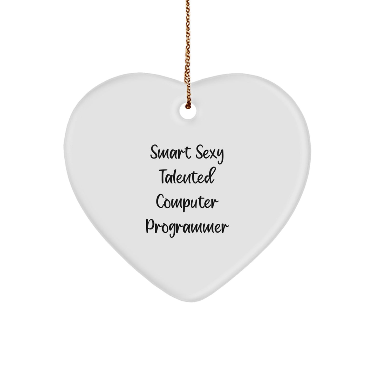Funny Smart Sexy Talented Computer Programmer Heart Ornament, Gifts from Family for Computer Programmer, Christmas Unique Gifts, Heart Shaped Decorations - Image 1