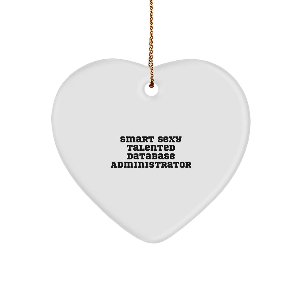 Funny Quote Gifts for Database Administrators, Heart Ornament, Christmas Unique Gifts from Friends, Coworkers, or Family - 'Smart Sexy Talented Database Administrator' Heart Decoration - Image 1