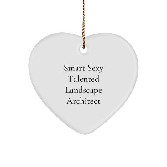 Smart Sexy Talented Landscape Architect Christmas Heart Ornament Gifts from Friends for Landscape Architect Men - Image 1